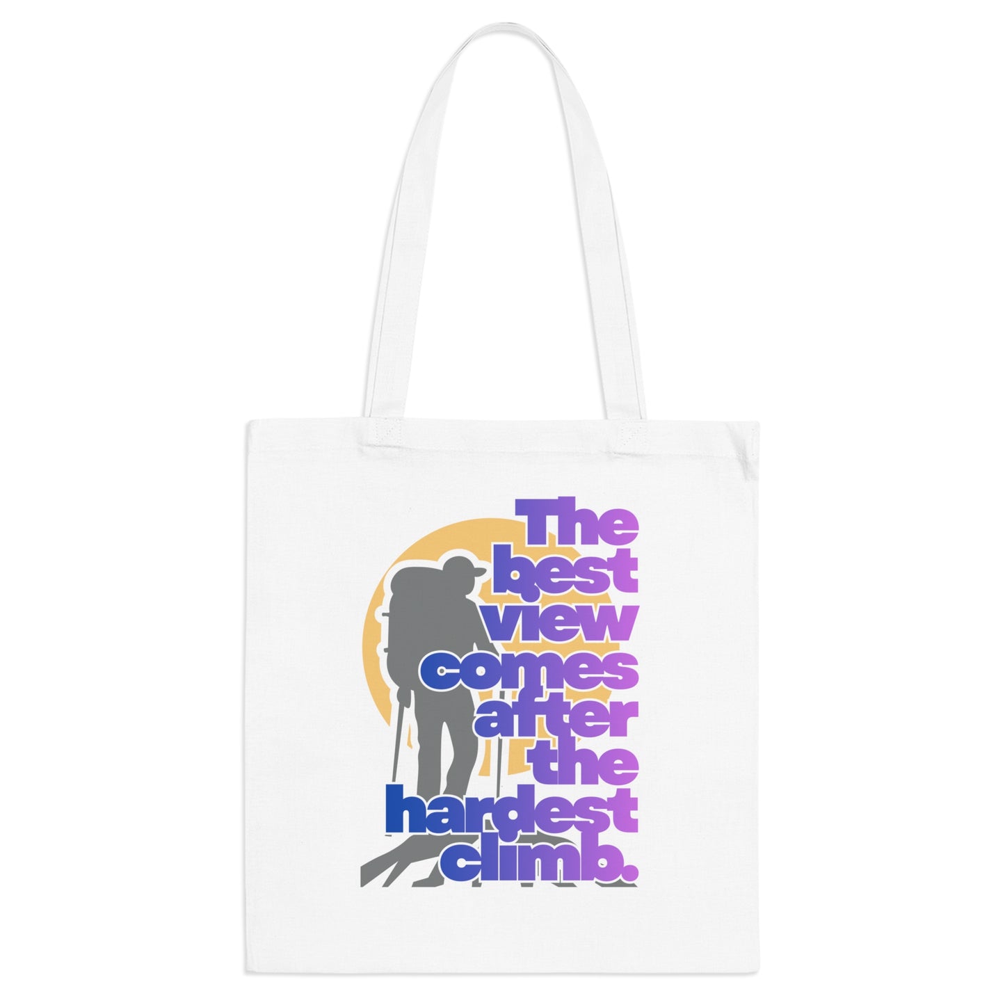 White | 'The Best View' Inspirational Outdoor Canvas Tote