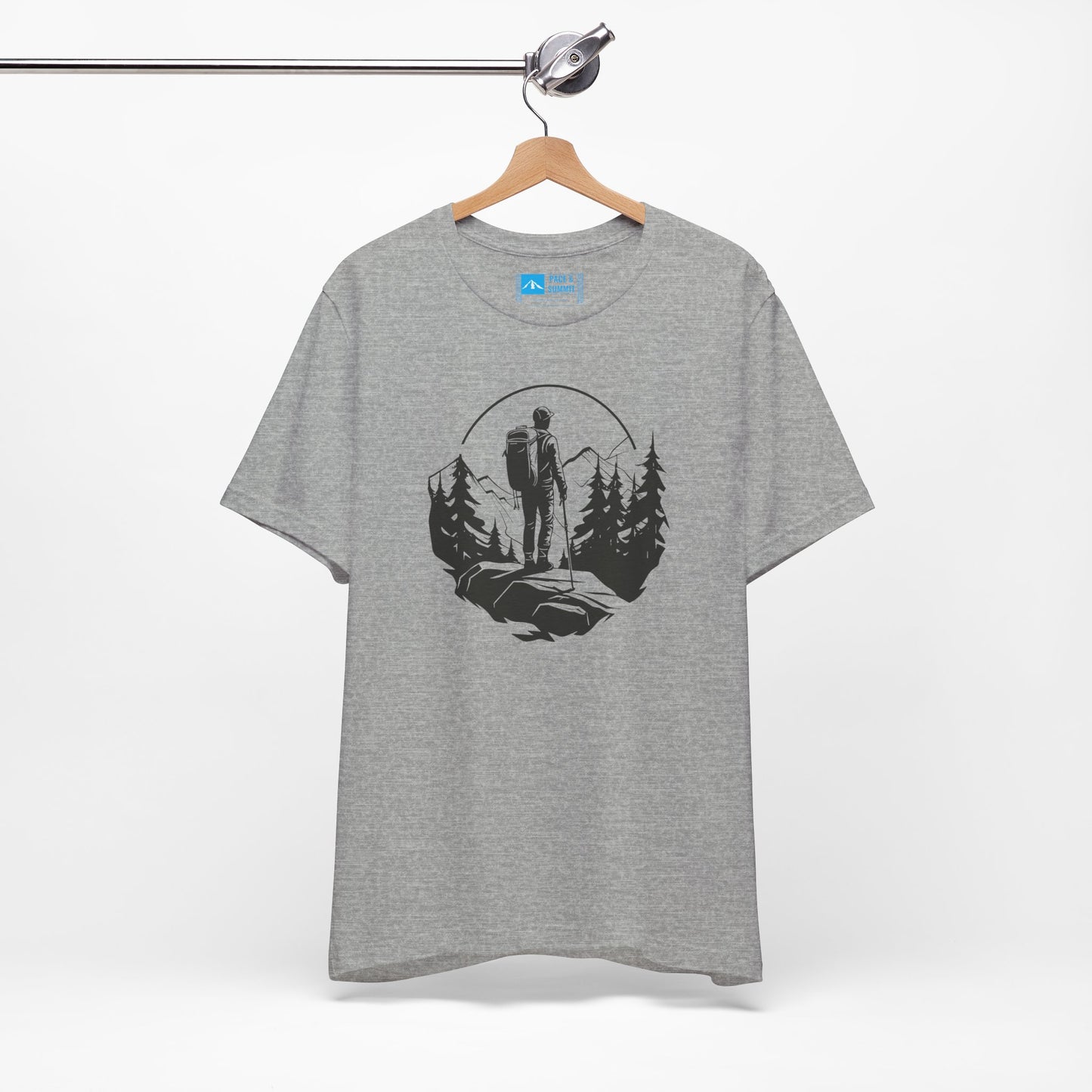 Gray | 'Summit Path' Minimalist Mountain Fashion Tee