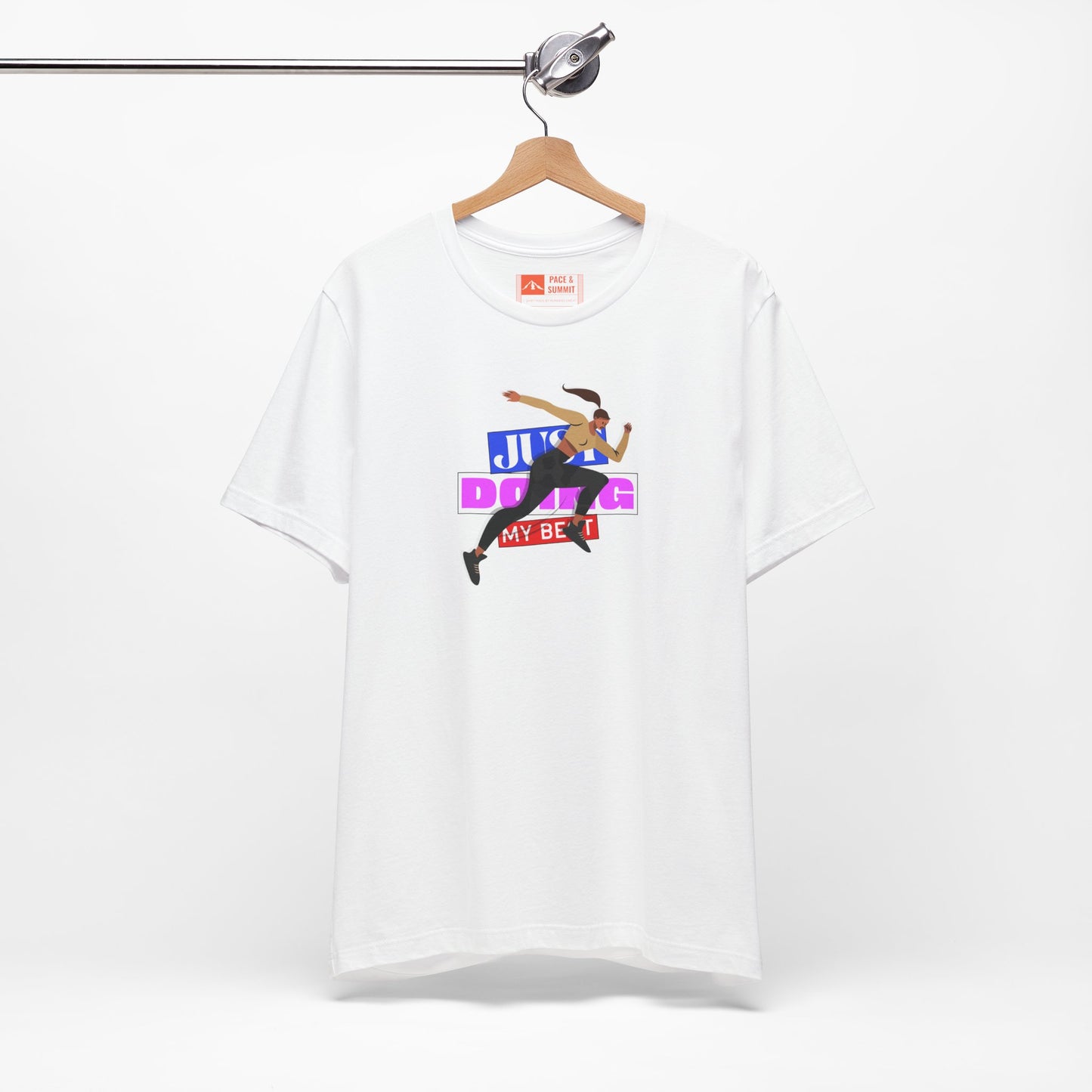 White | 'Just Doing My Best' Runner Graphic Tee