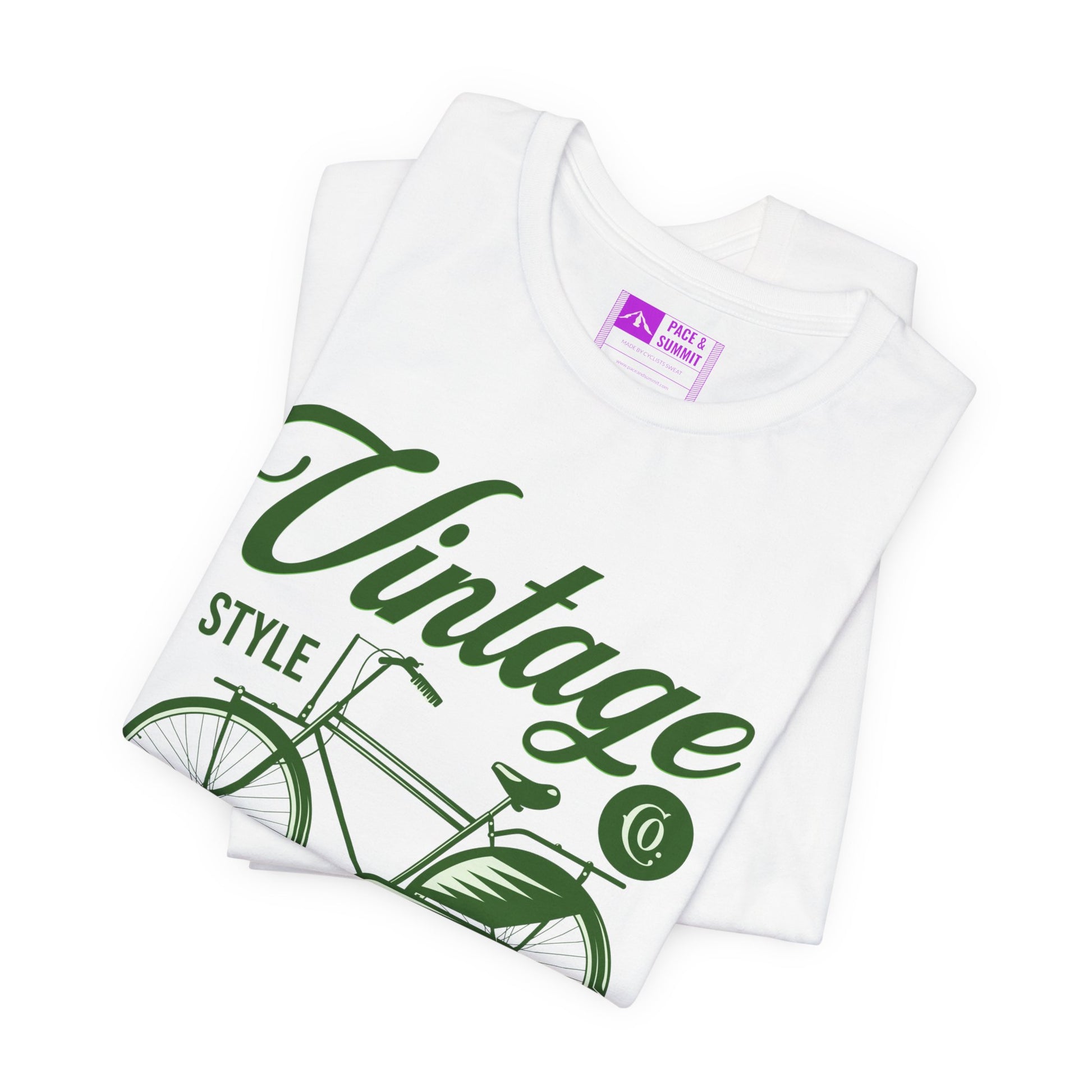 White | 'On The Bike' Vintage Style Retro Bicycle Tee