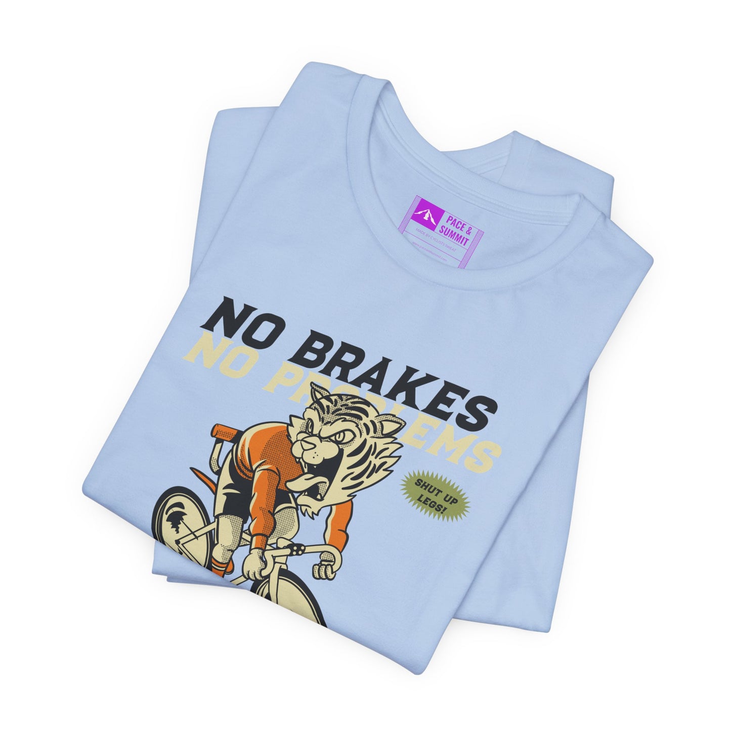 Tropical Blue | 'No Brakes No Problems' Bicycle Graphic Tee