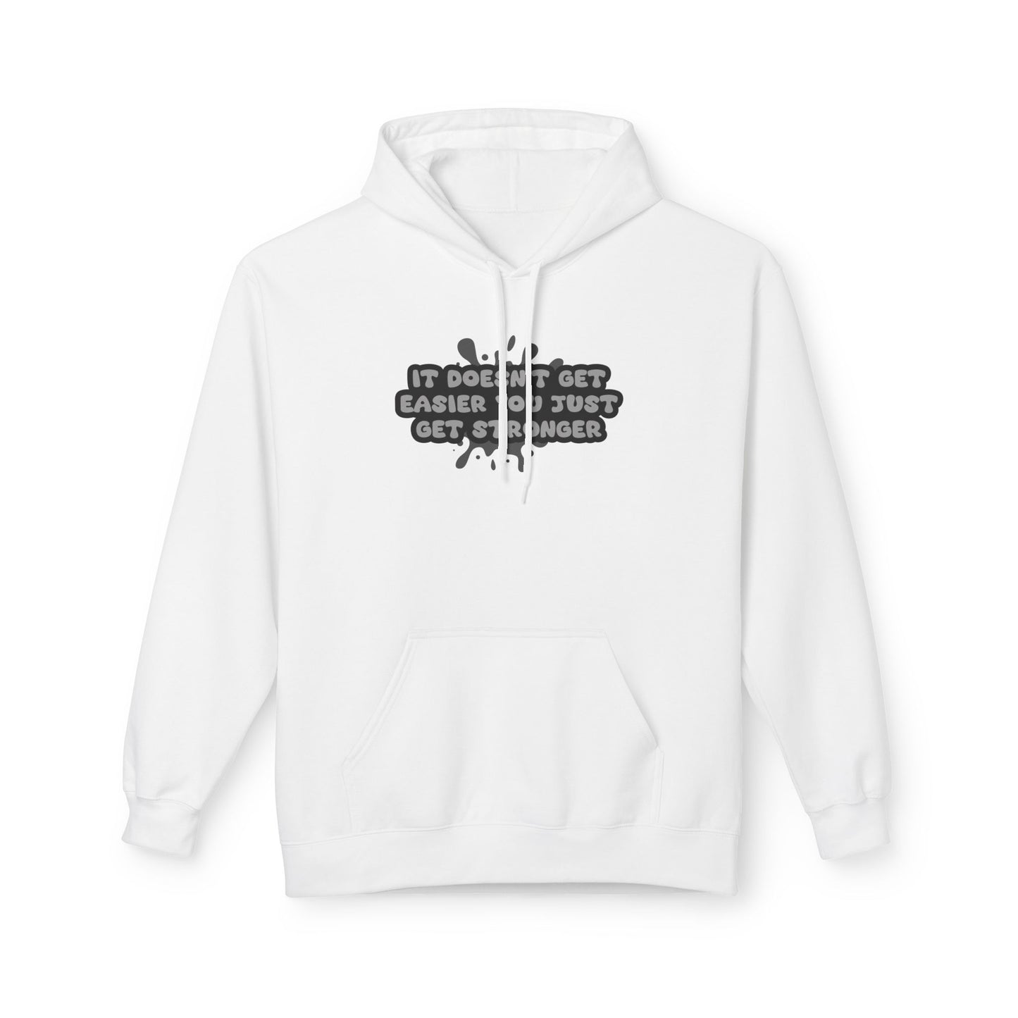 White | 'Get Stronger' Motivational Performance Statement Hoodie