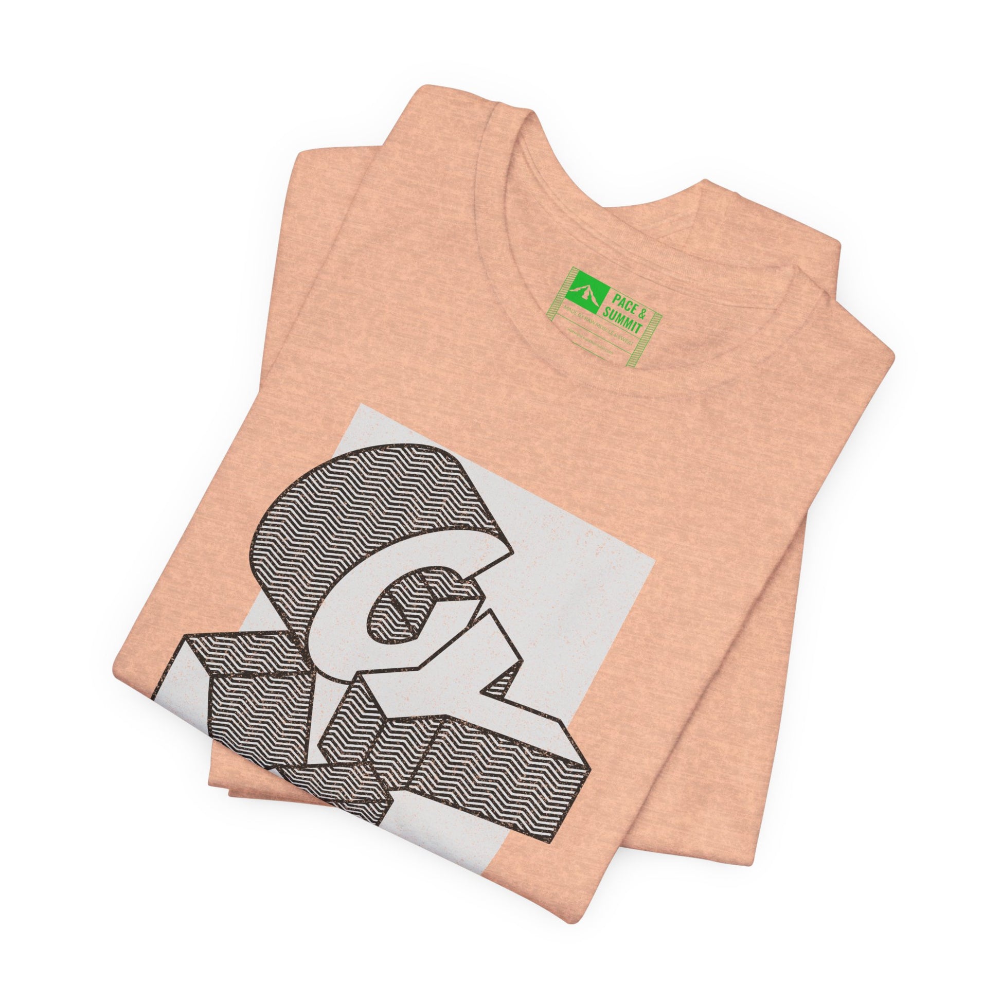 Heather Peach | 'Go Heavy' 3D Block Gym Culture Tee