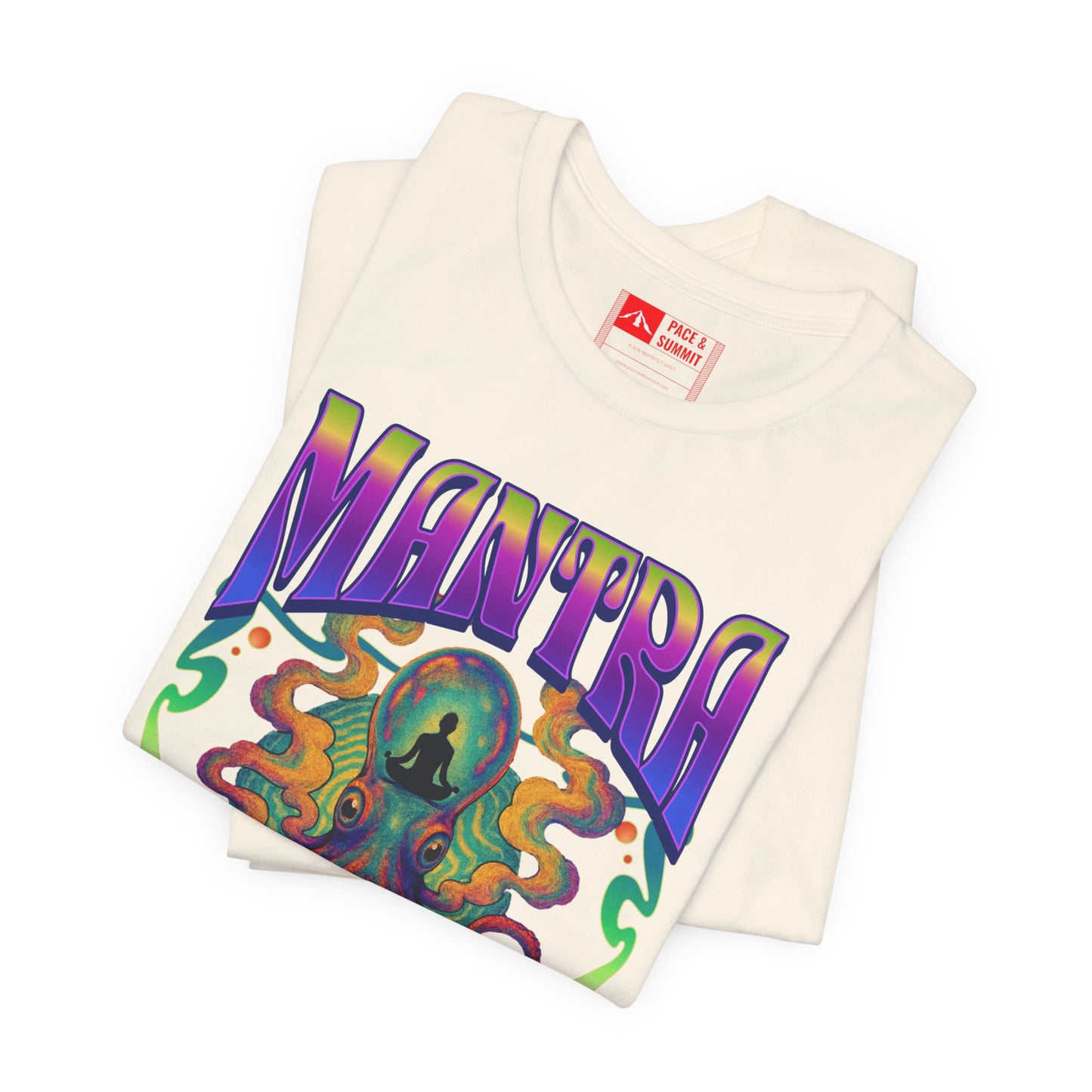 Natural | 'Mantra Octopus' Psychedelic Spiritual Graphic Tee
