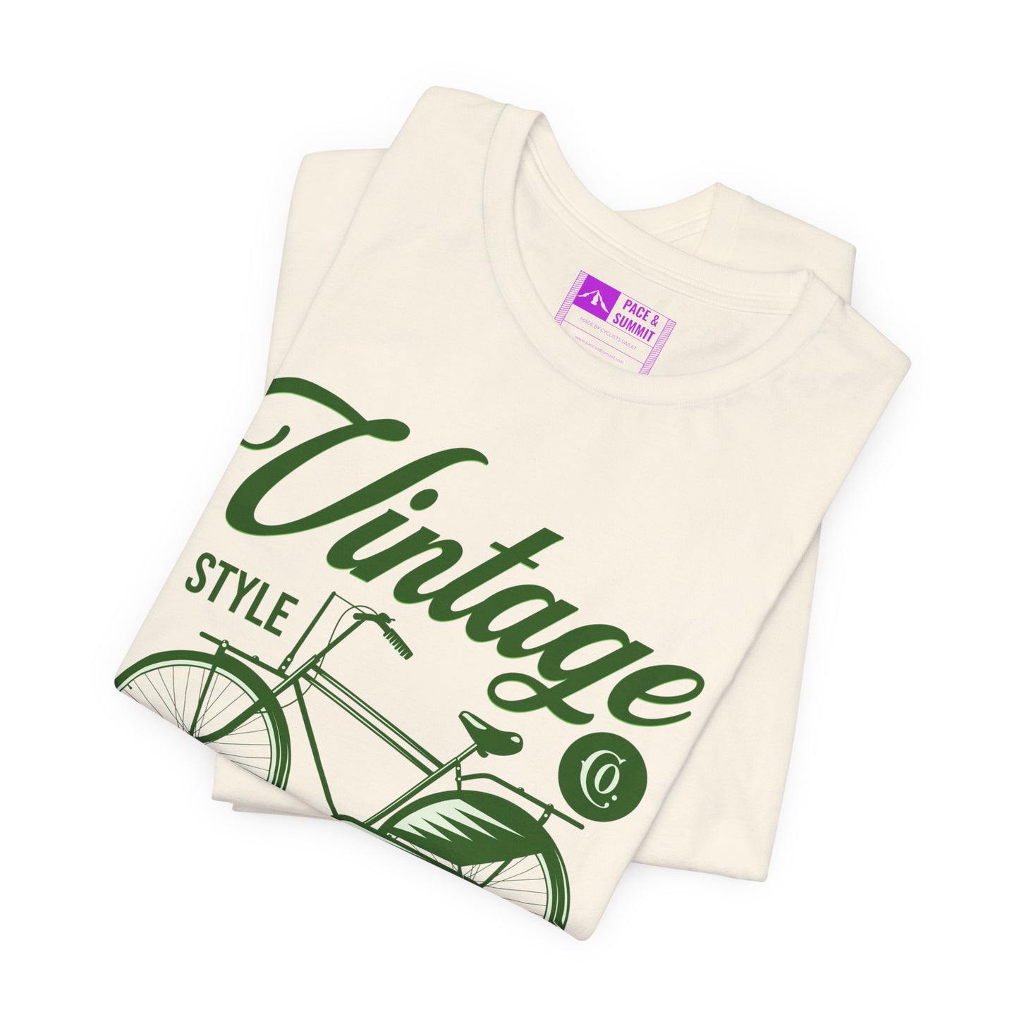 Natural | 'On The Bike' Vintage Style Retro Bicycle Tee