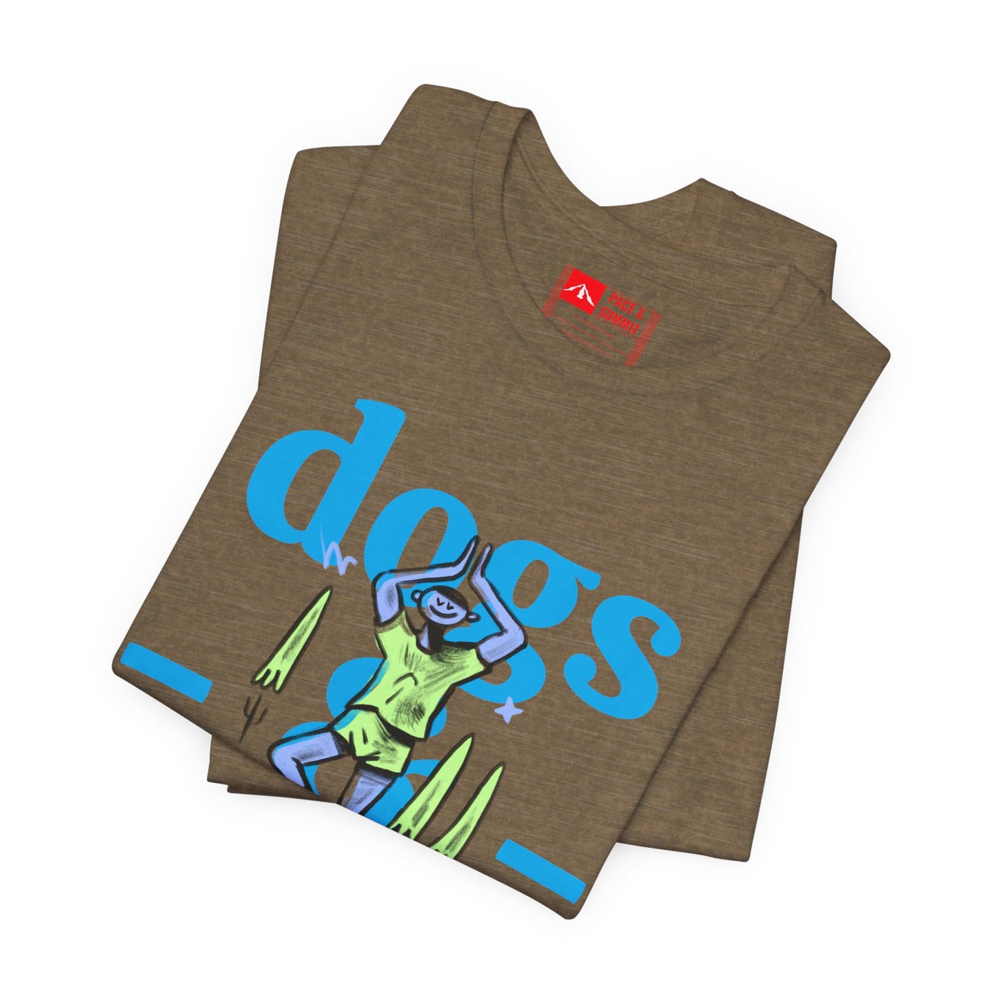 Military Green | 'Yoga Dogs' Ironic Fitness Lifestyle Fashion Tee