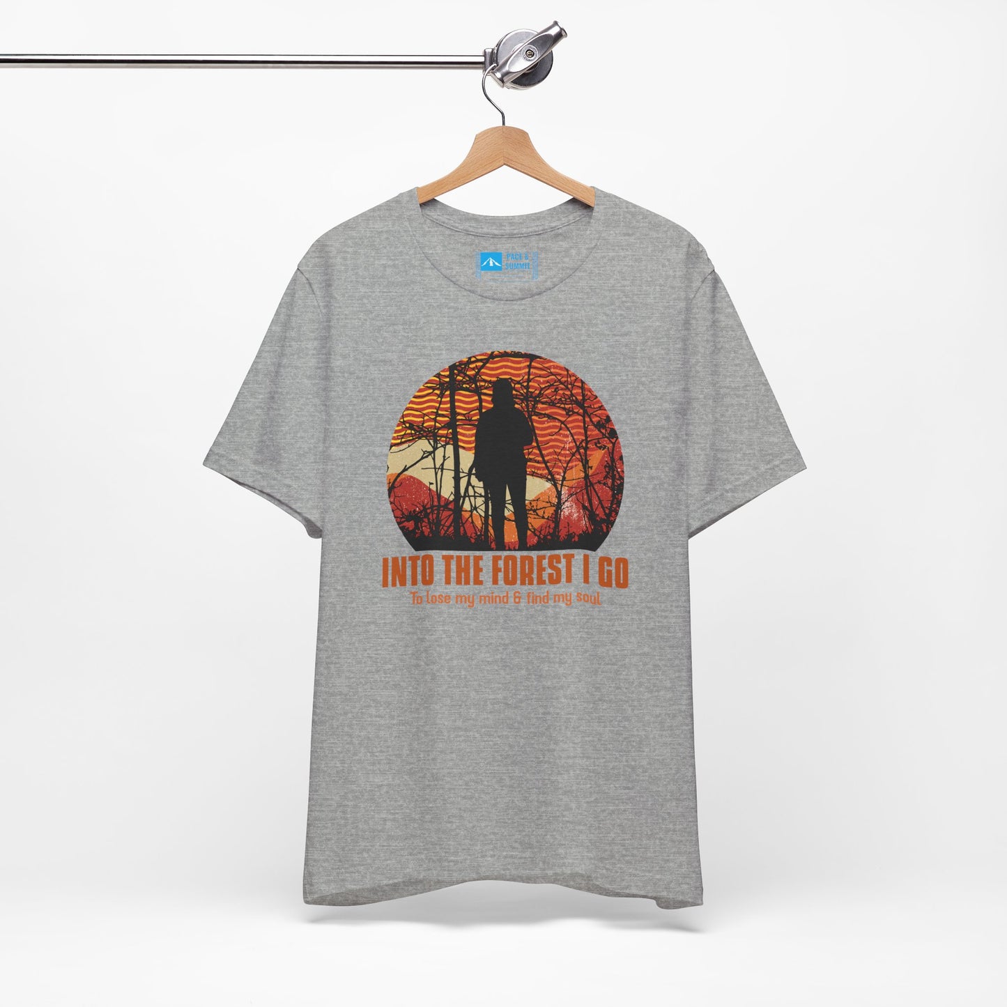 Gray | 'Into the Forest I Go' Hiking Adventure Graphic Tee