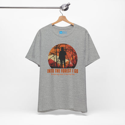 Gray | 'Into the Forest I Go' Hiking Adventure Graphic Tee