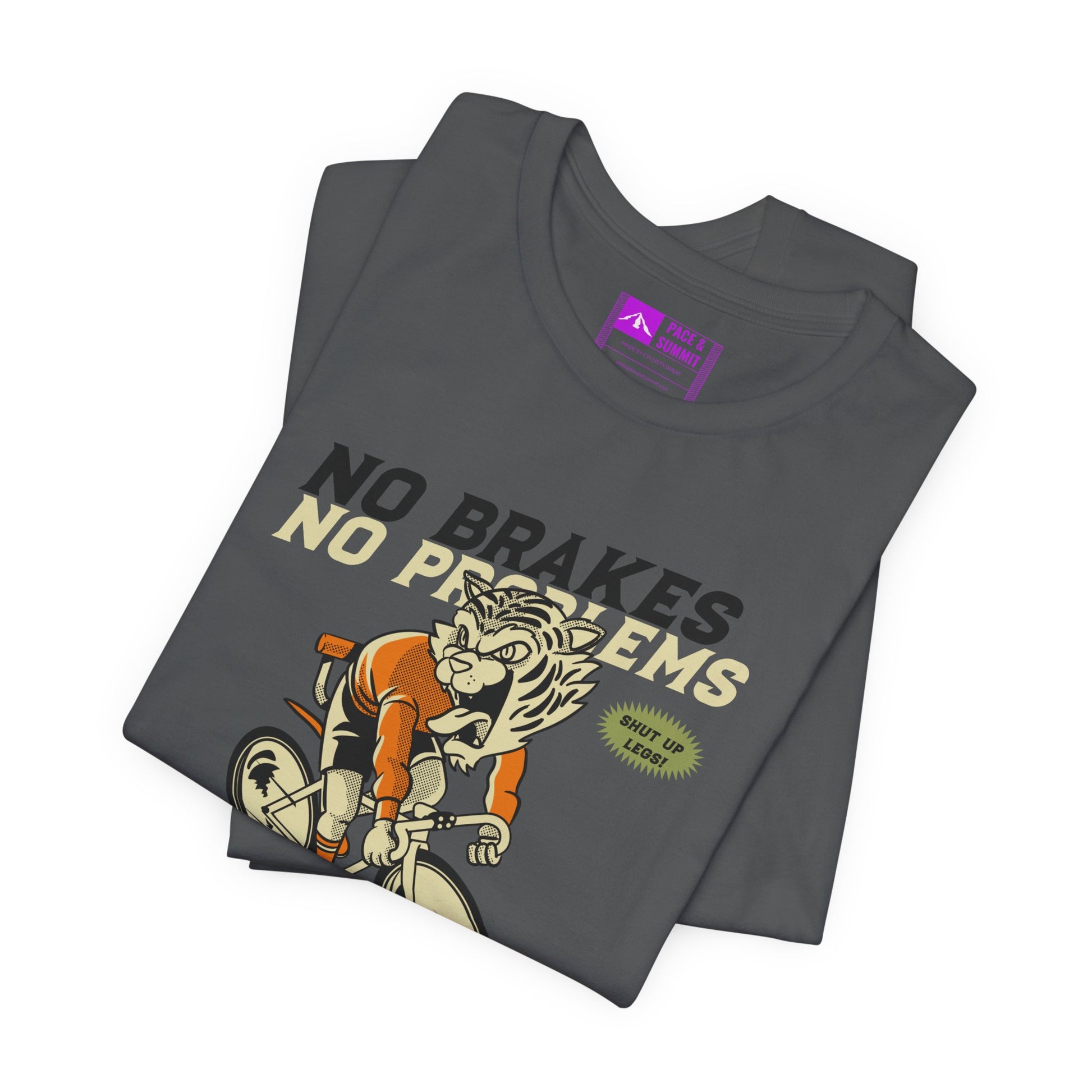 Charcoal | 'No Brakes No Problems' Bicycle Graphic Tee