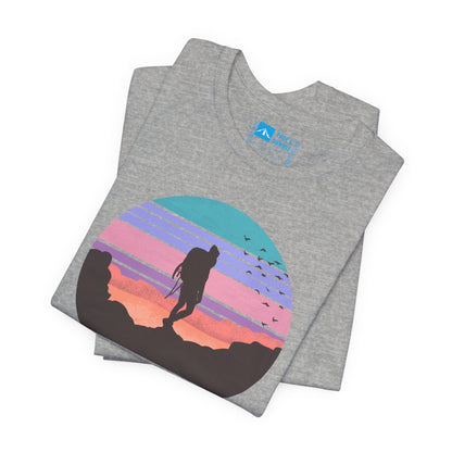 Gray | 'Adventure Is Calling' Retro Hiker Graphic Fashion Tee