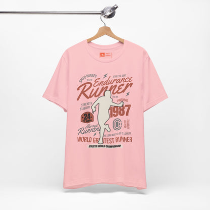 Pink | 'Endurance 1987' Vintage Marathon Runner Graphic Tee 