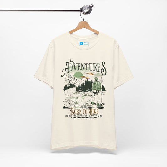Natural | Born to Hike' Minimalist Outdoor Fashion Tee