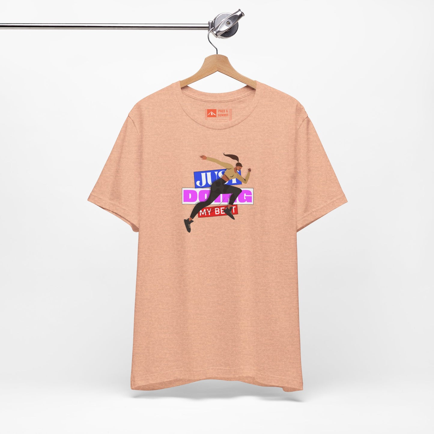 Heather Peach | 'Just Doing My Best' Runner Graphic Tee