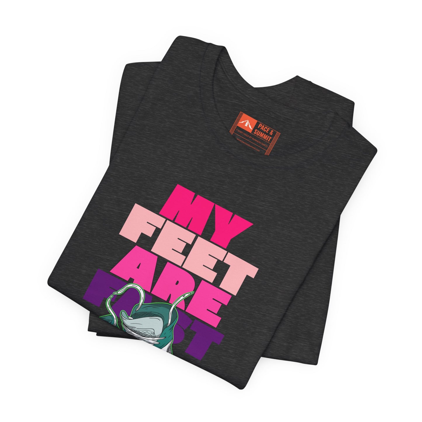 Dark Heather Gray | My Feet Are Fast' Ironic Running Streetwear Graphic Tee