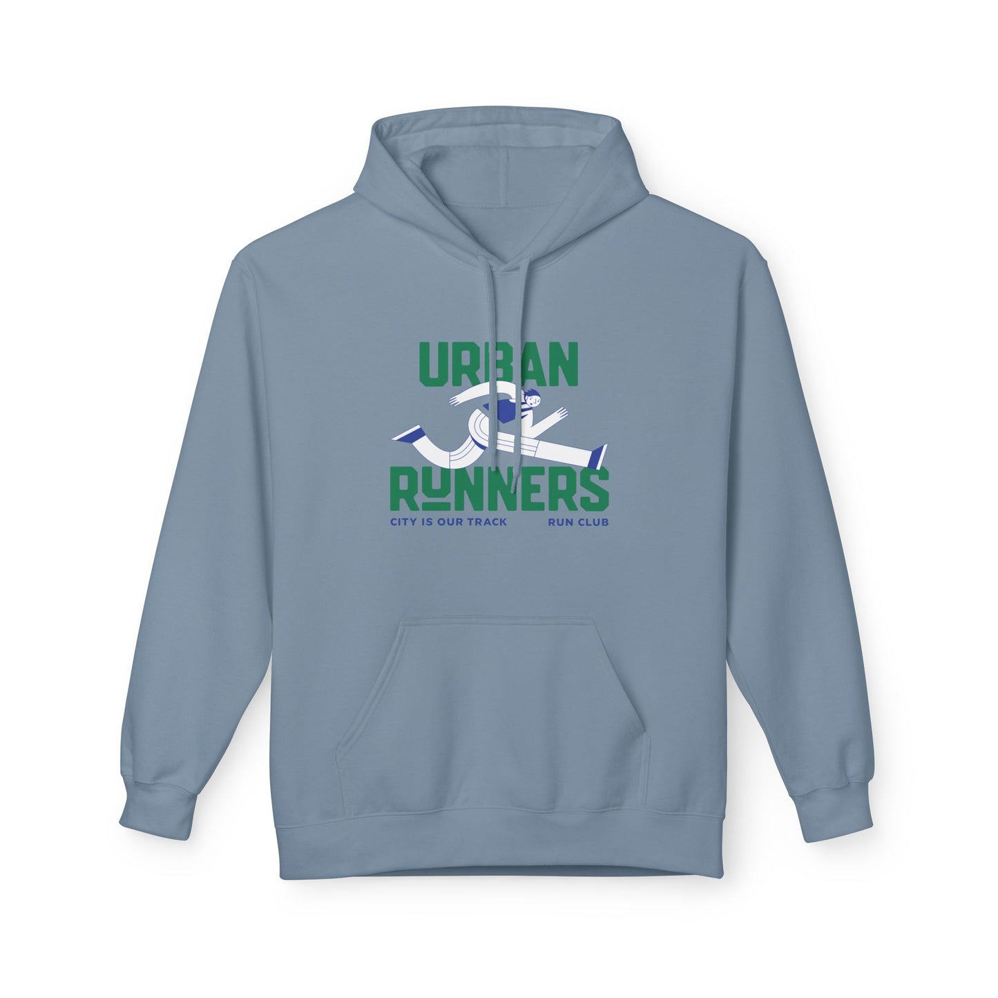 Stone Blue | 'Urban Runners' City Track Running Crew Hoodie