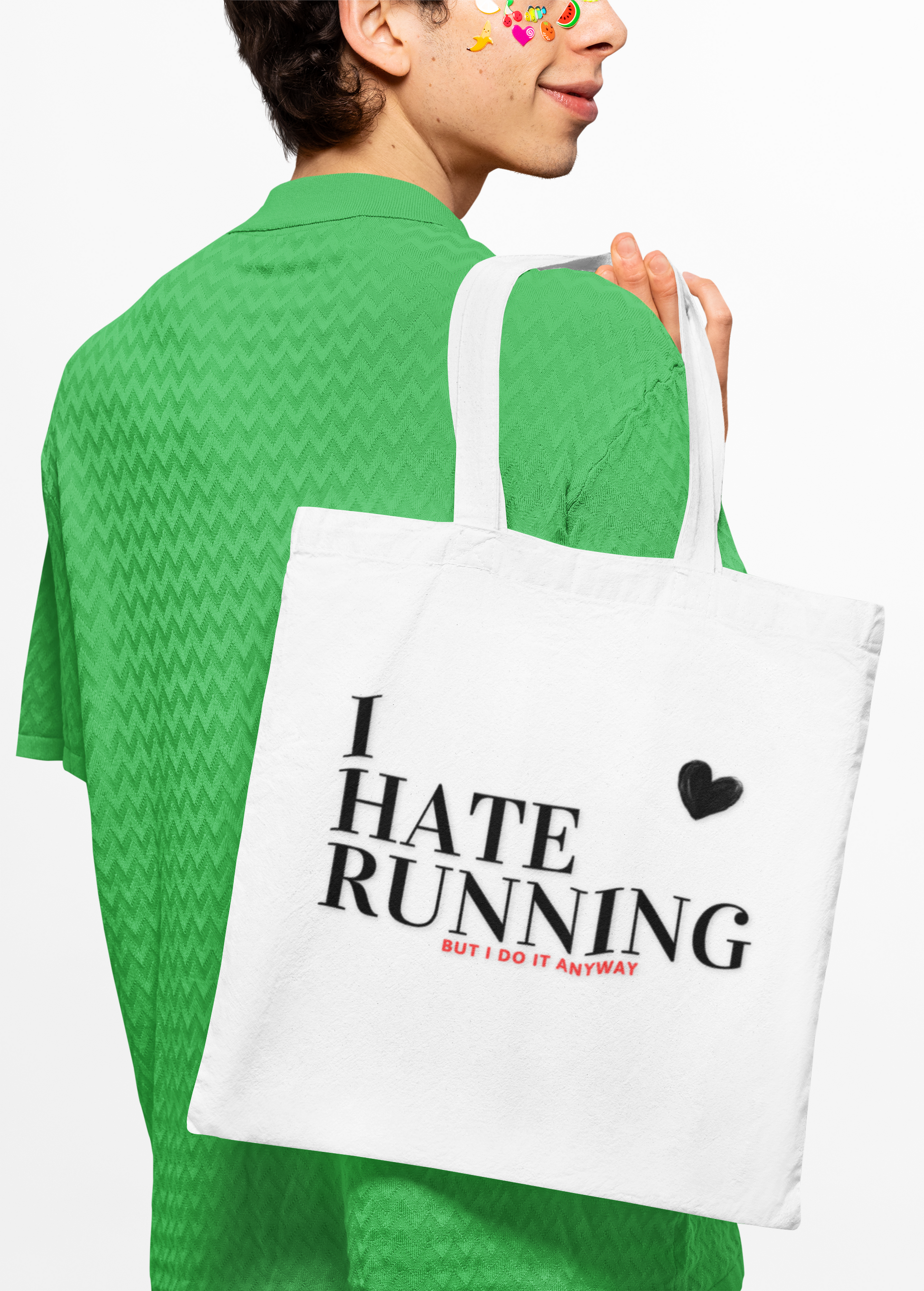 White | 'I Hate Running But I Do It Anyway' Funny Runner Canvas Tote Bag