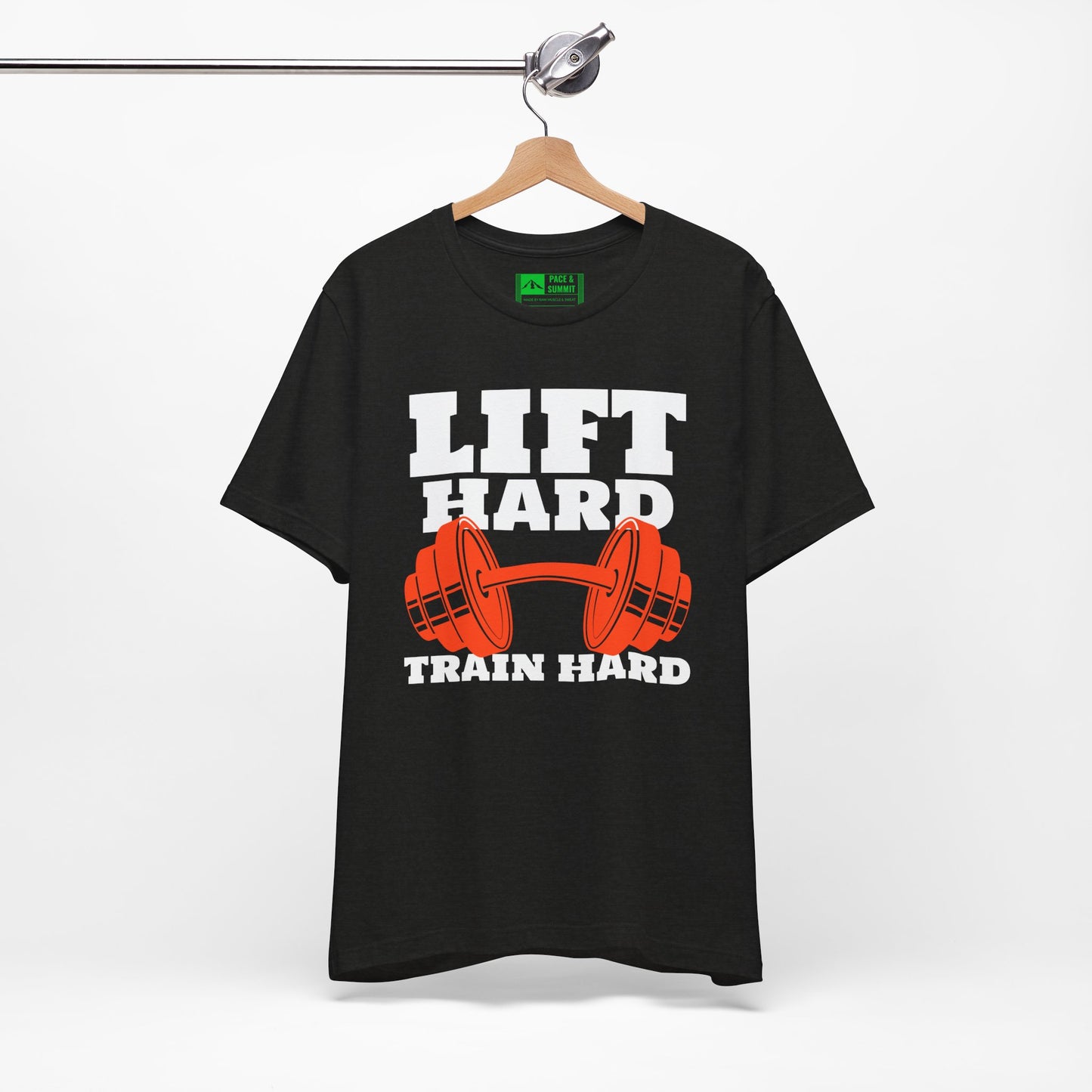 Black | 'Lift Hard Train Hard' Weightlifting Gym T-Shirt