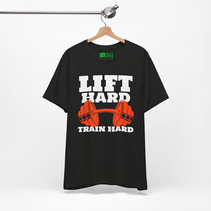 Black | 'Lift Hard Train Hard' Weightlifting Gym T-Shirt