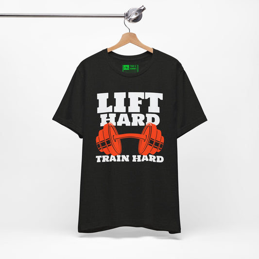 Black | 'Lift Hard Train Hard' Weightlifting Gym T-Shirt