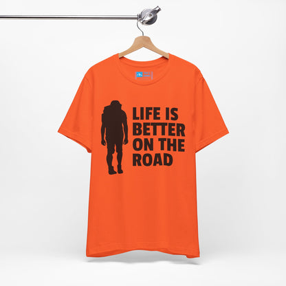 Orange | 'Life Is Better On The Road' Adventure Travel Graphic Tee