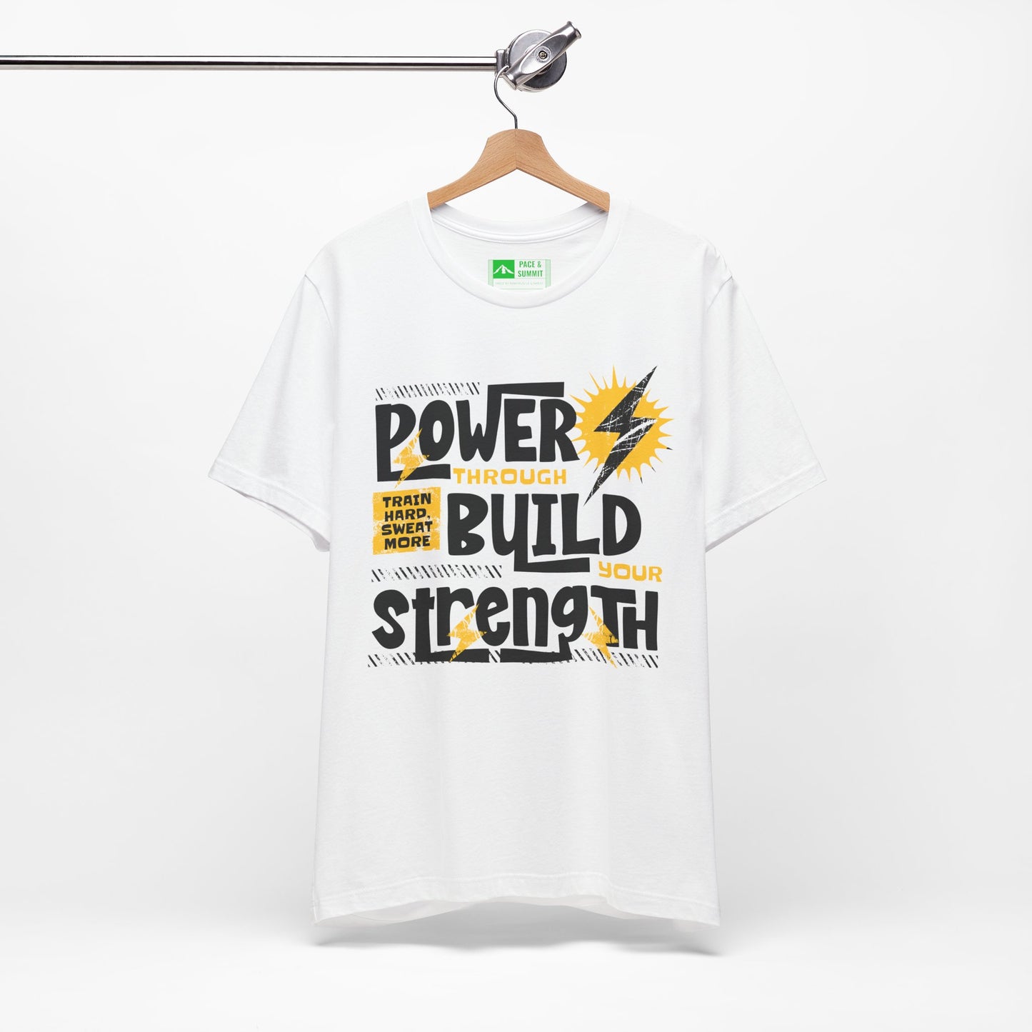 White | 'Power Through' Motivational Gym Workout Tee