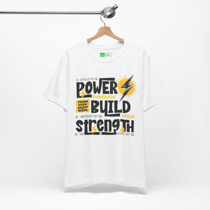 White | 'Power Through' Motivational Gym Workout Tee