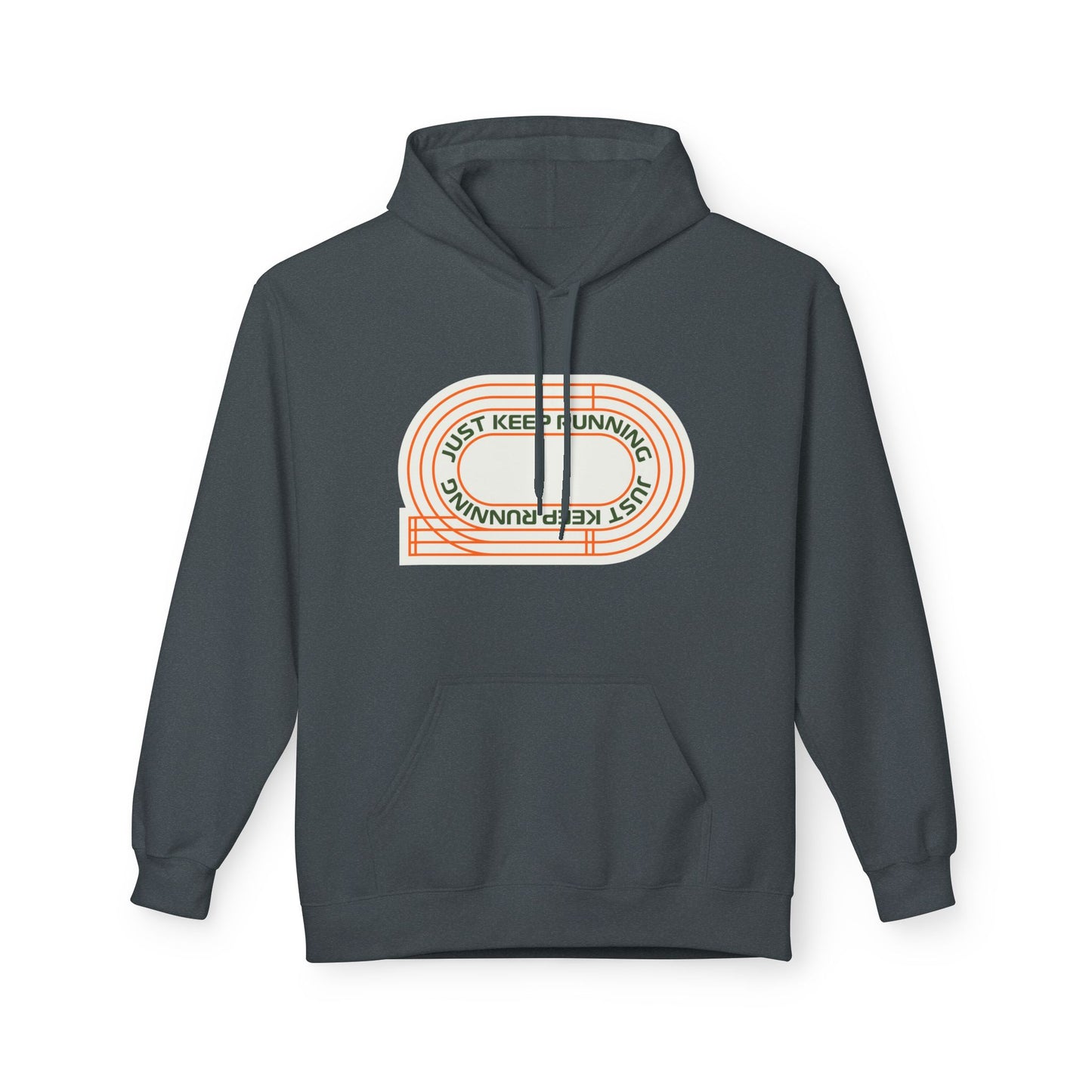 Dark Heather | 'Keep Running' Retro Motivational Track Hoodie