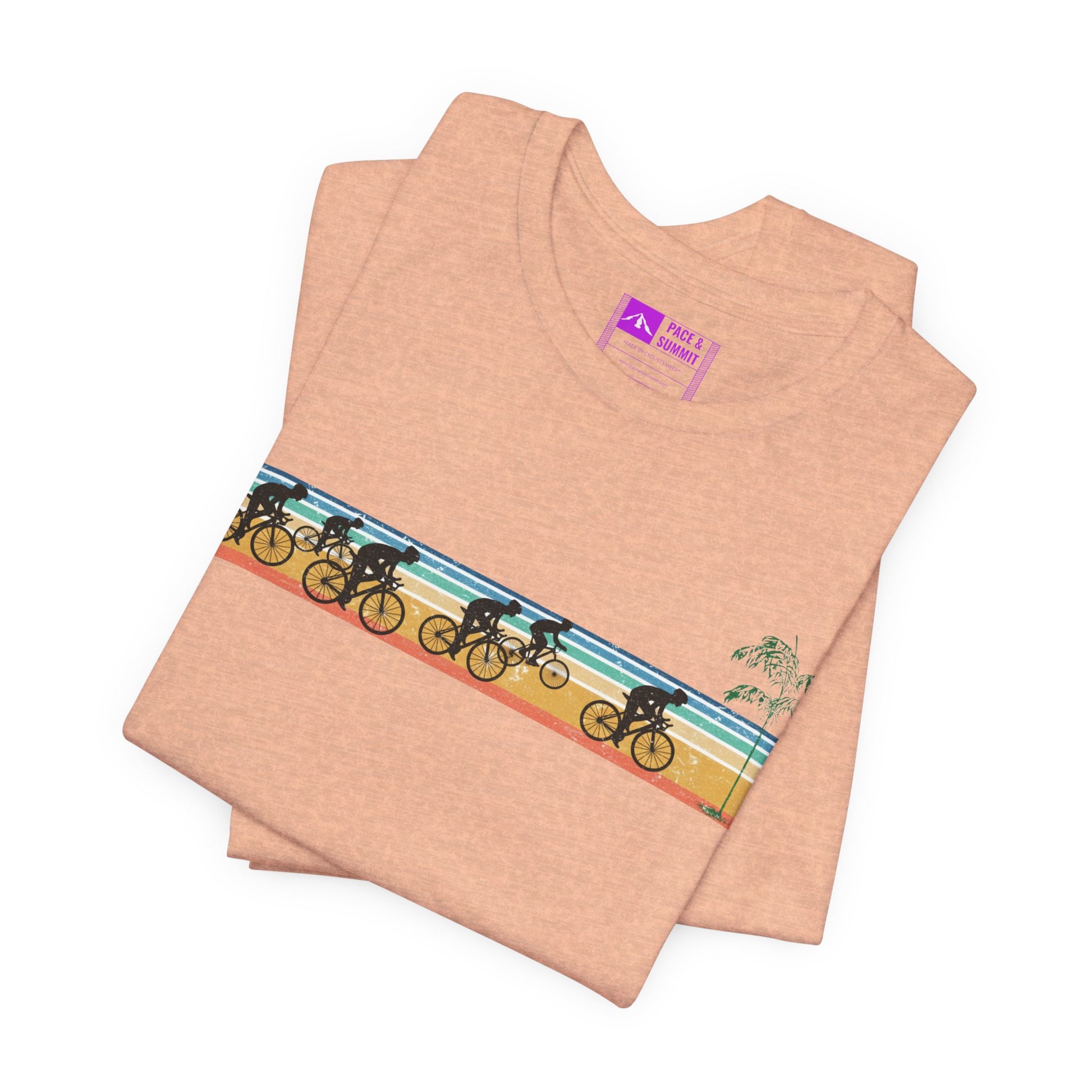 Heather Peach | 'Beach Ride' Retro Geometric Cycling Fashion Tee