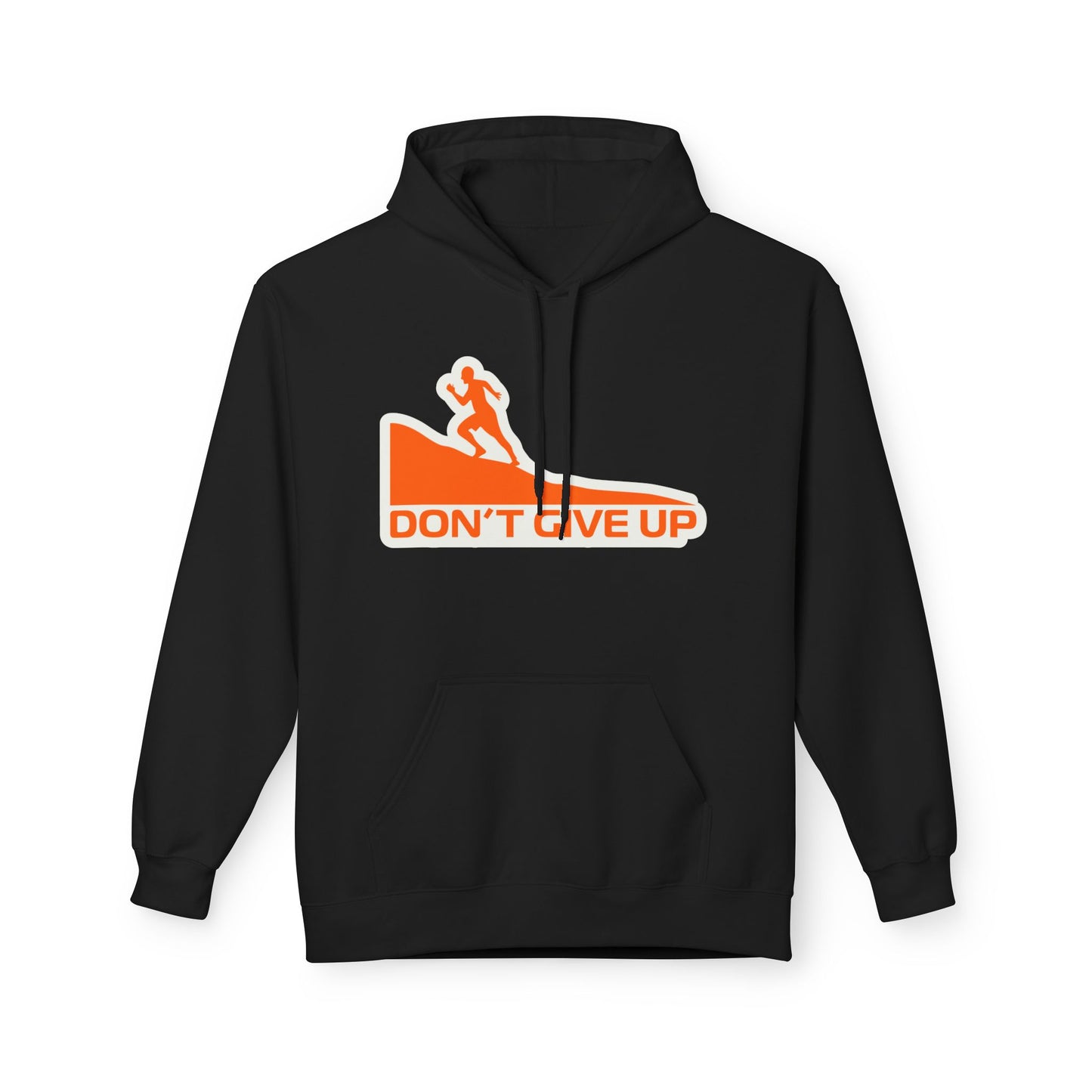 Black | 'Don't Give Up' Retro Performance Statement Hoodie