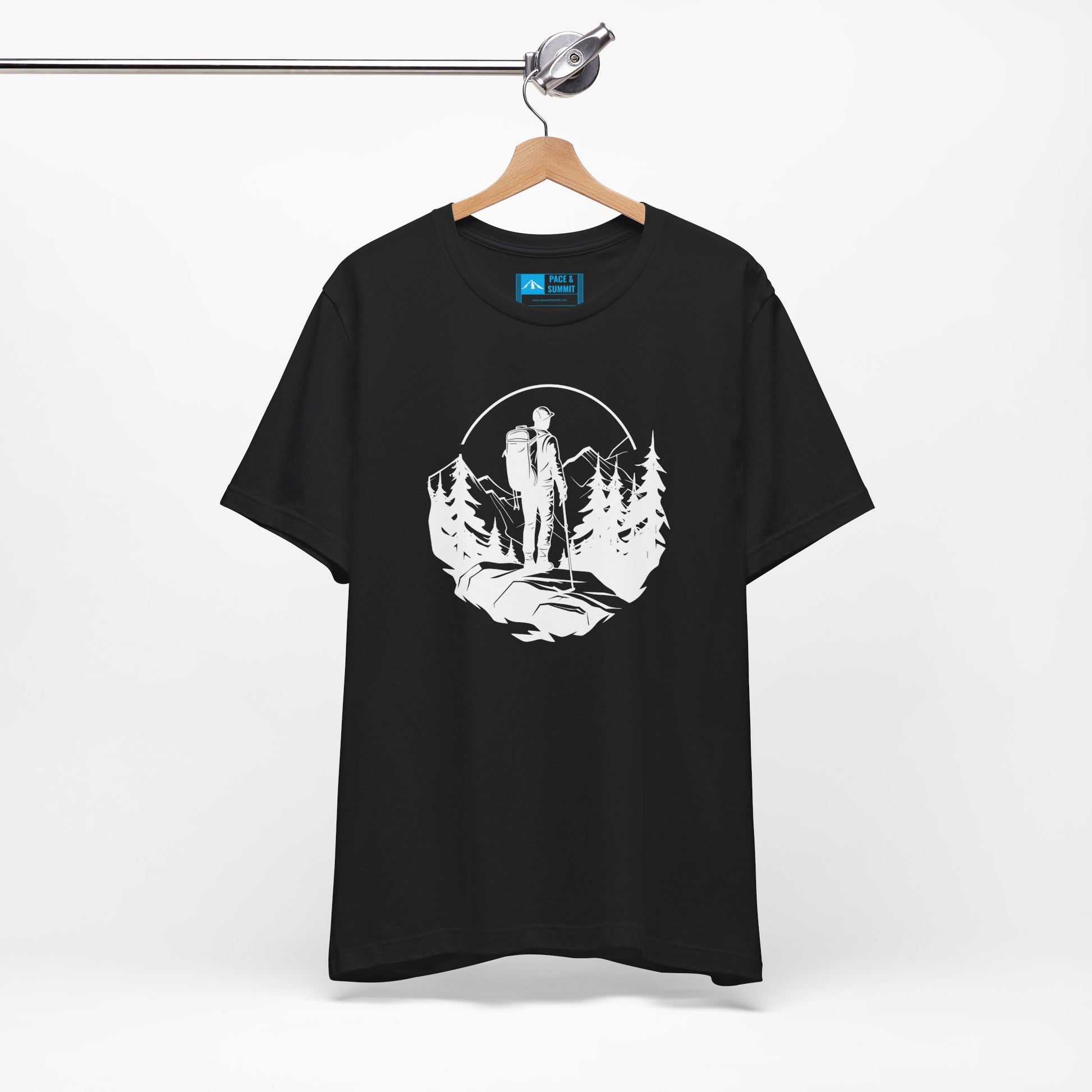 Black | 'Summit Path' Minimalist Mountain Fashion Tee