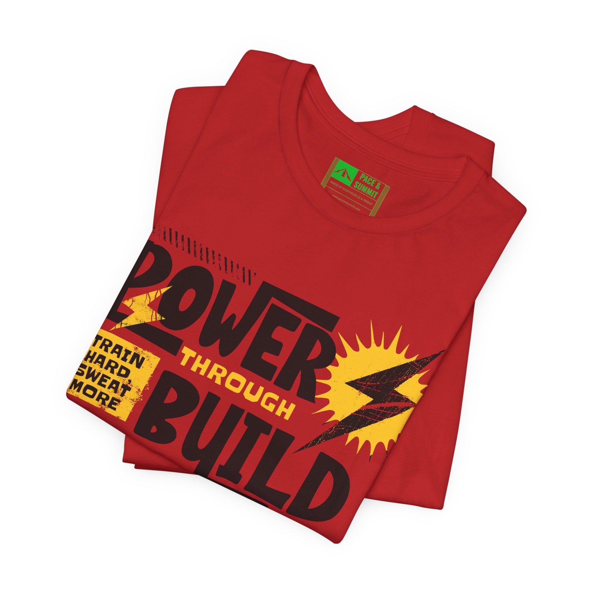 Red | 'Power Through' Motivational Gym Workout Tee