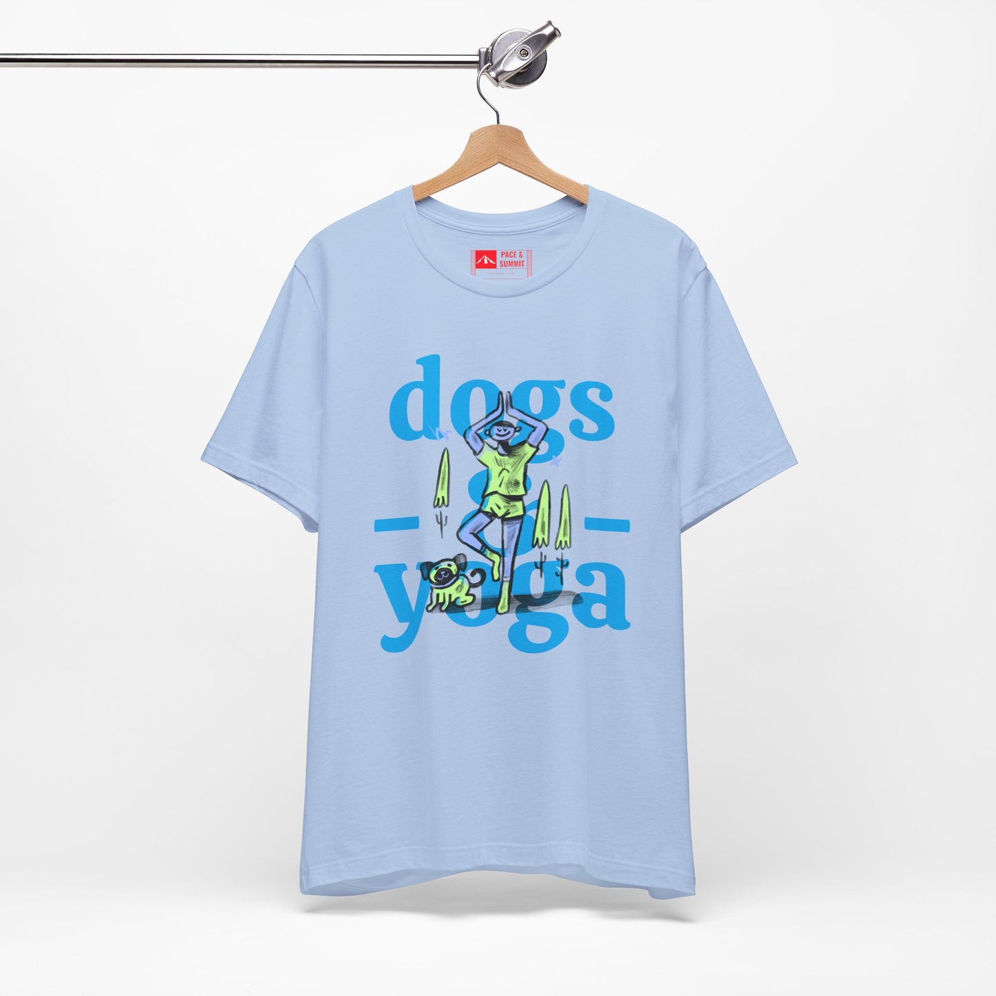 Tropical Blue | 'Yoga Dogs' Ironic Fitness Lifestyle Fashion Tee