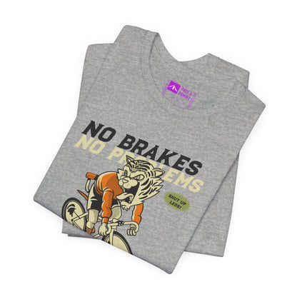 Gray | 'No Brakes No Problems' Bicycle Graphic Tee