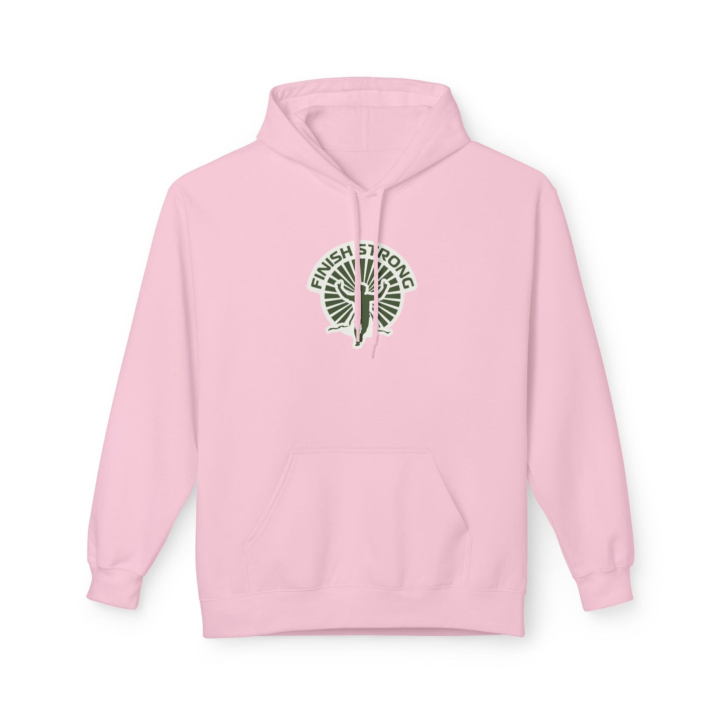 Pink | 'Finish Strong' Laurel Emblem Collegiate Running Hoodie