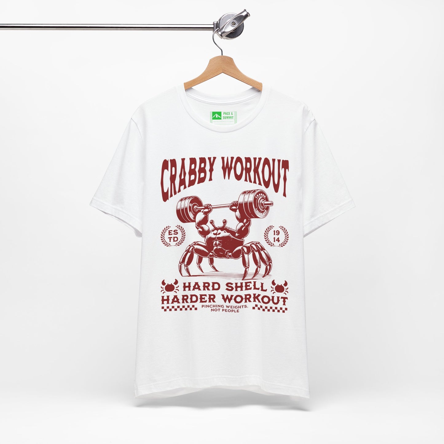 White | 'Hard Shell' Ironic Gym Culture Fashion Tee