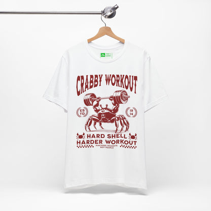 White | 'Hard Shell' Ironic Gym Culture Fashion Tee