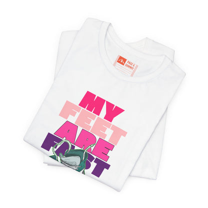 White | My Feet Are Fast' Ironic Running Streetwear Graphic Tee