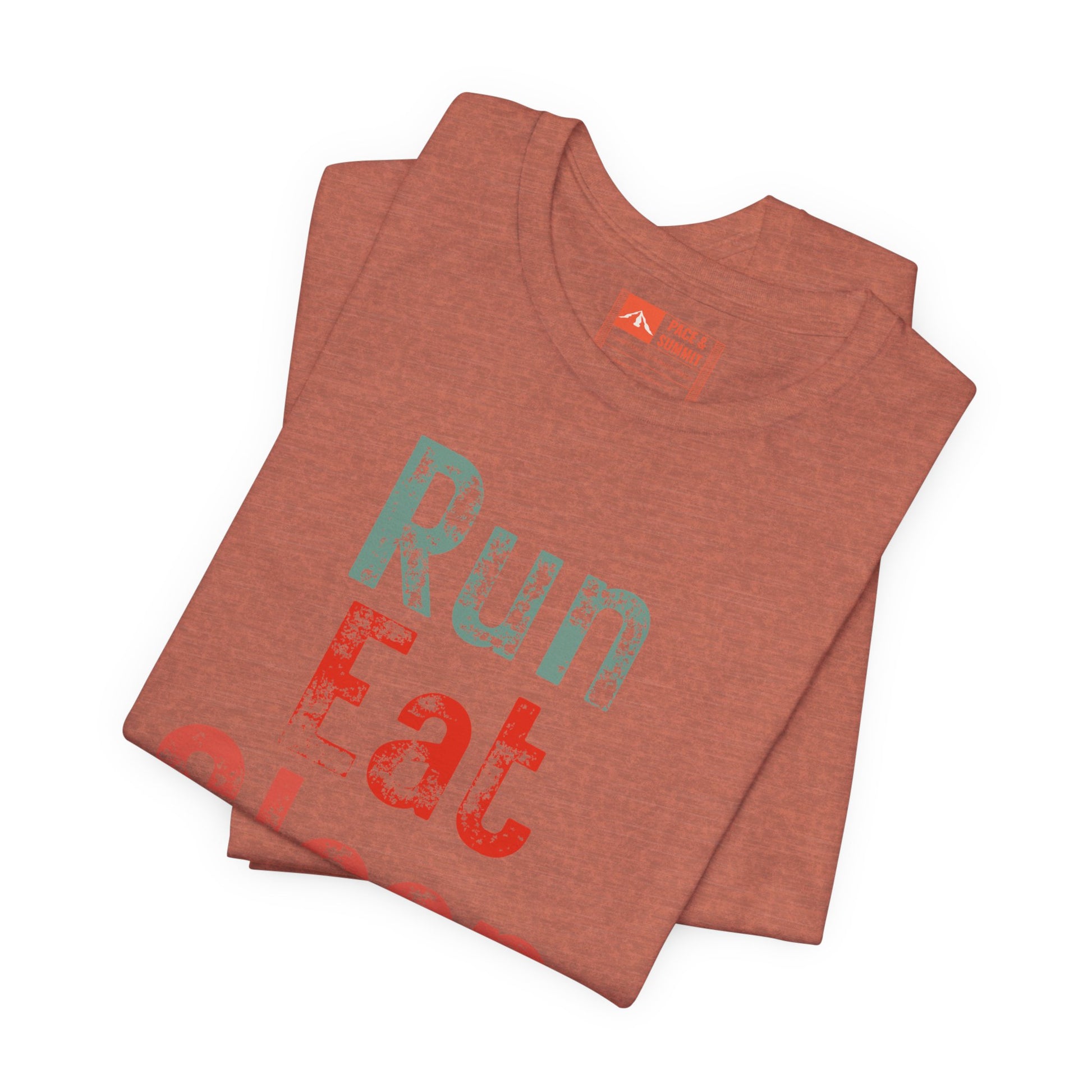 Clay | 'Run Eat Sleep Repeat' Motivational Running Tee - Performance Athletic Shirt & Workout Gift