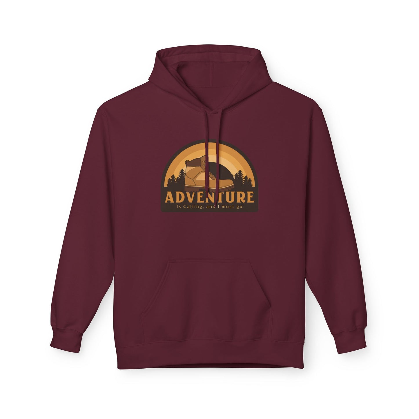 Maroon | Adventure Patch' Vintage Outdoor Aesthetic Hoodie