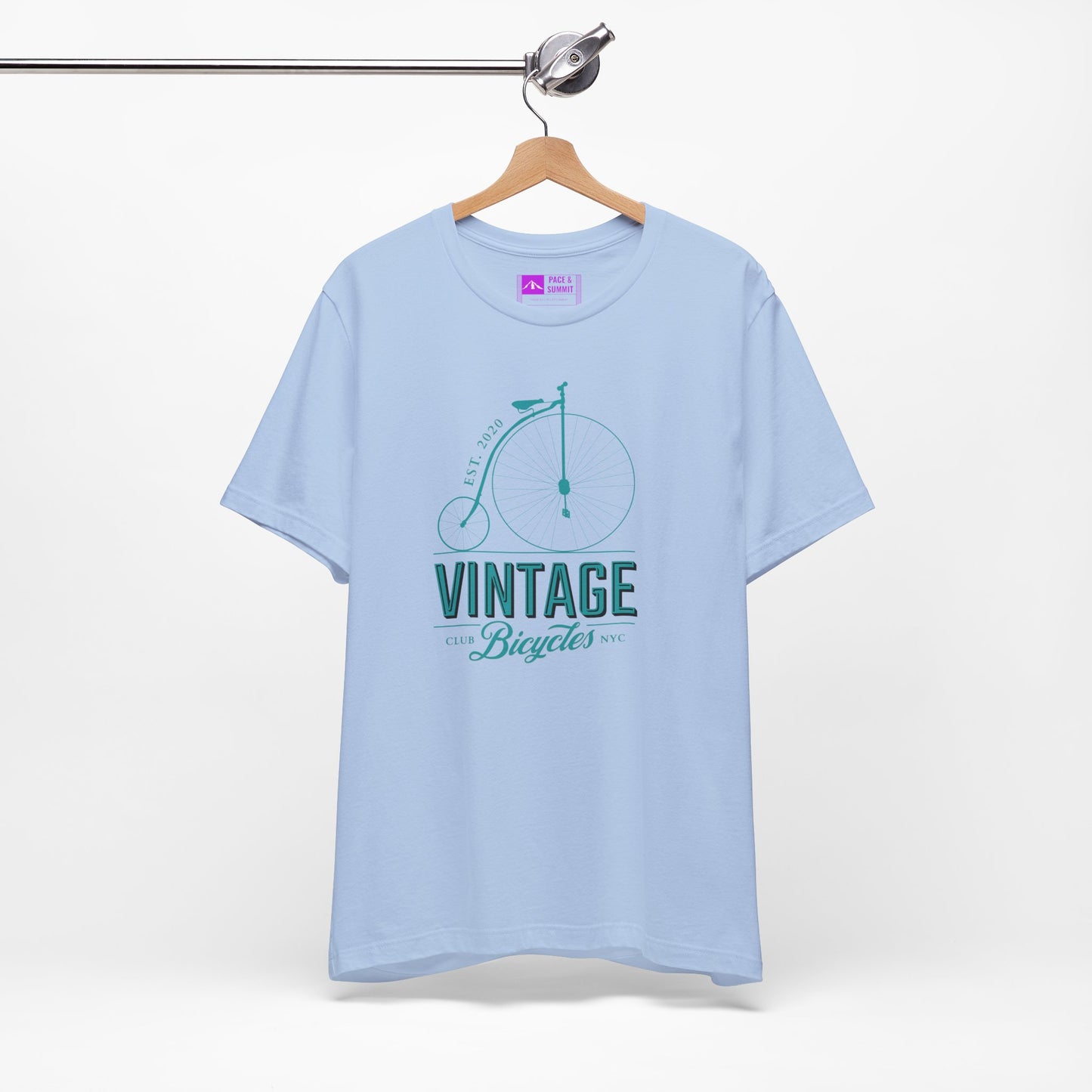 Tropical Blue | 'Vintage Penny Farthing' Retro Bicycle Graphic Tee