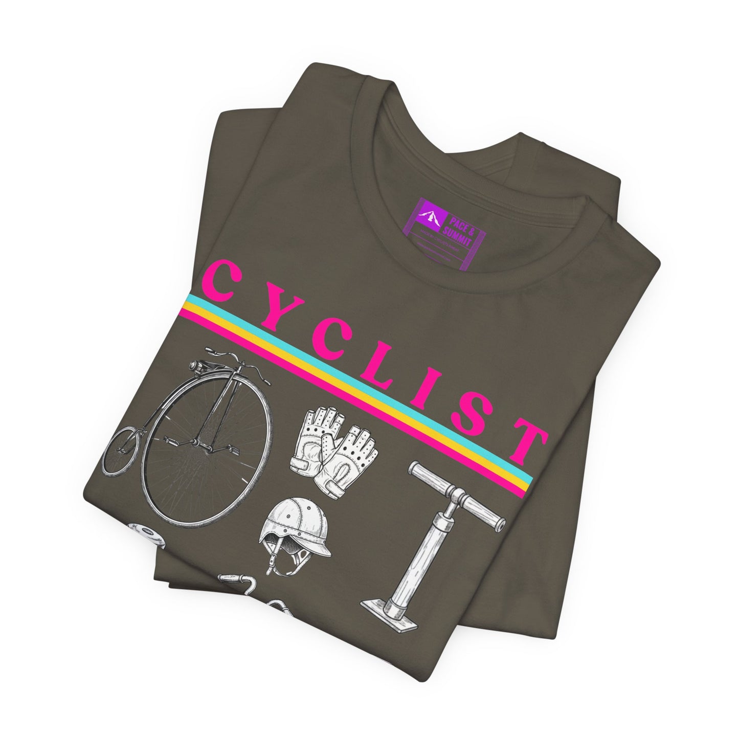Military Green | 'Vintage Parts' Mechanical Cycling Graphic Tee