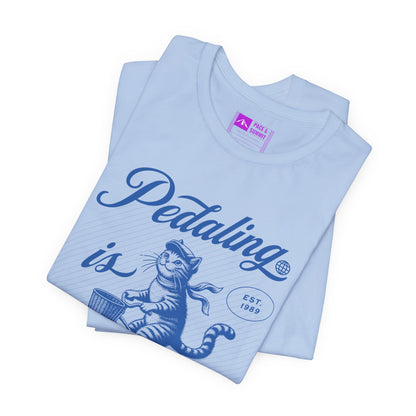 Tropical Blue | 'Pedaling Is Purr-sonal' Cat Cycling Graphic Tee