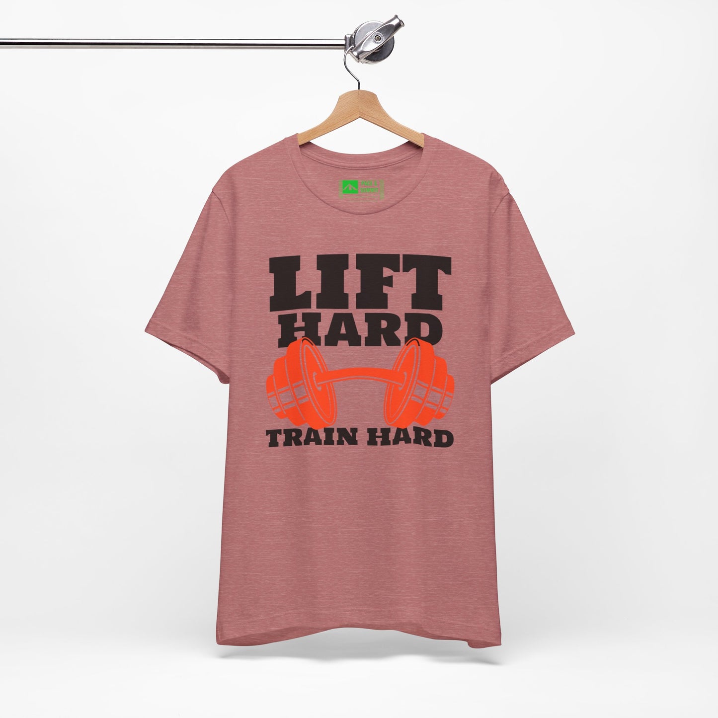 Rose Gold | 'Lift Hard Train Hard' Weightlifting Gym T-Shirt