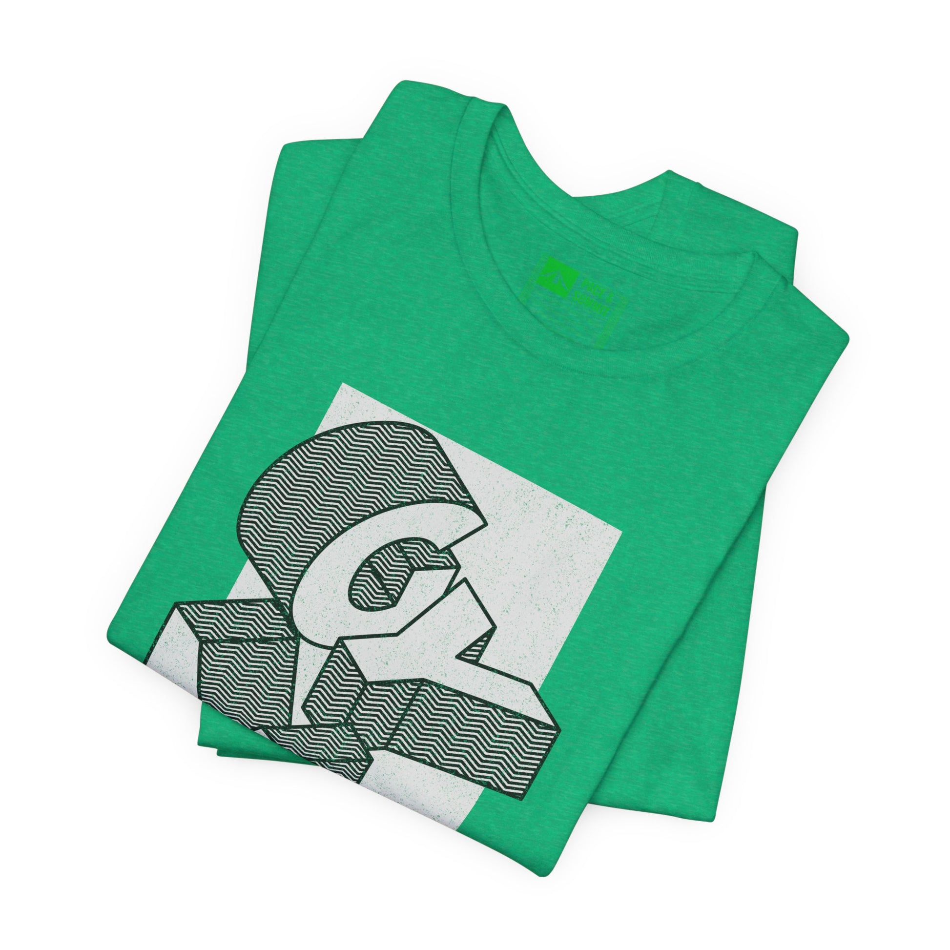 Green | 'Go Heavy' 3D Block Gym Culture Tee
