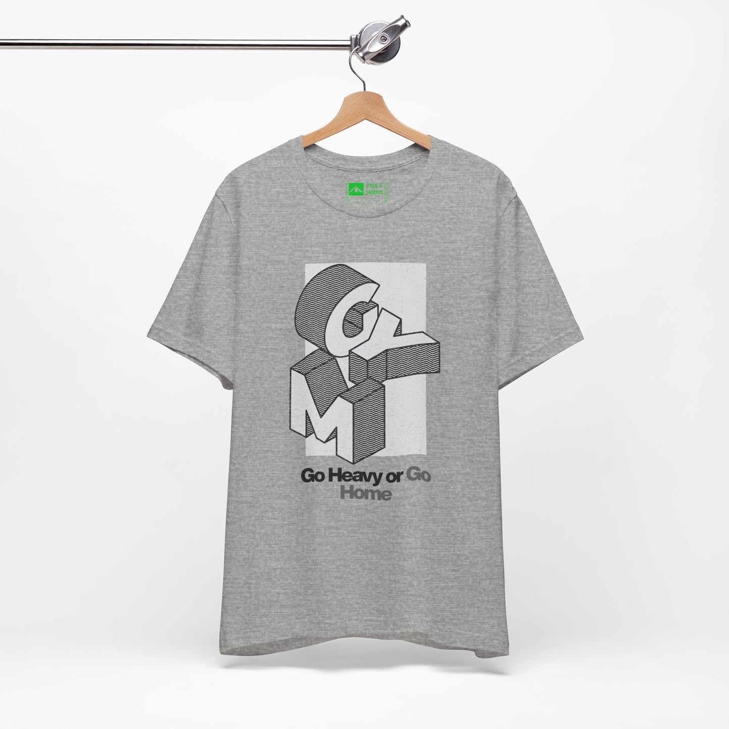 Gray | 'Go Heavy' 3D Block Gym Culture Tee
