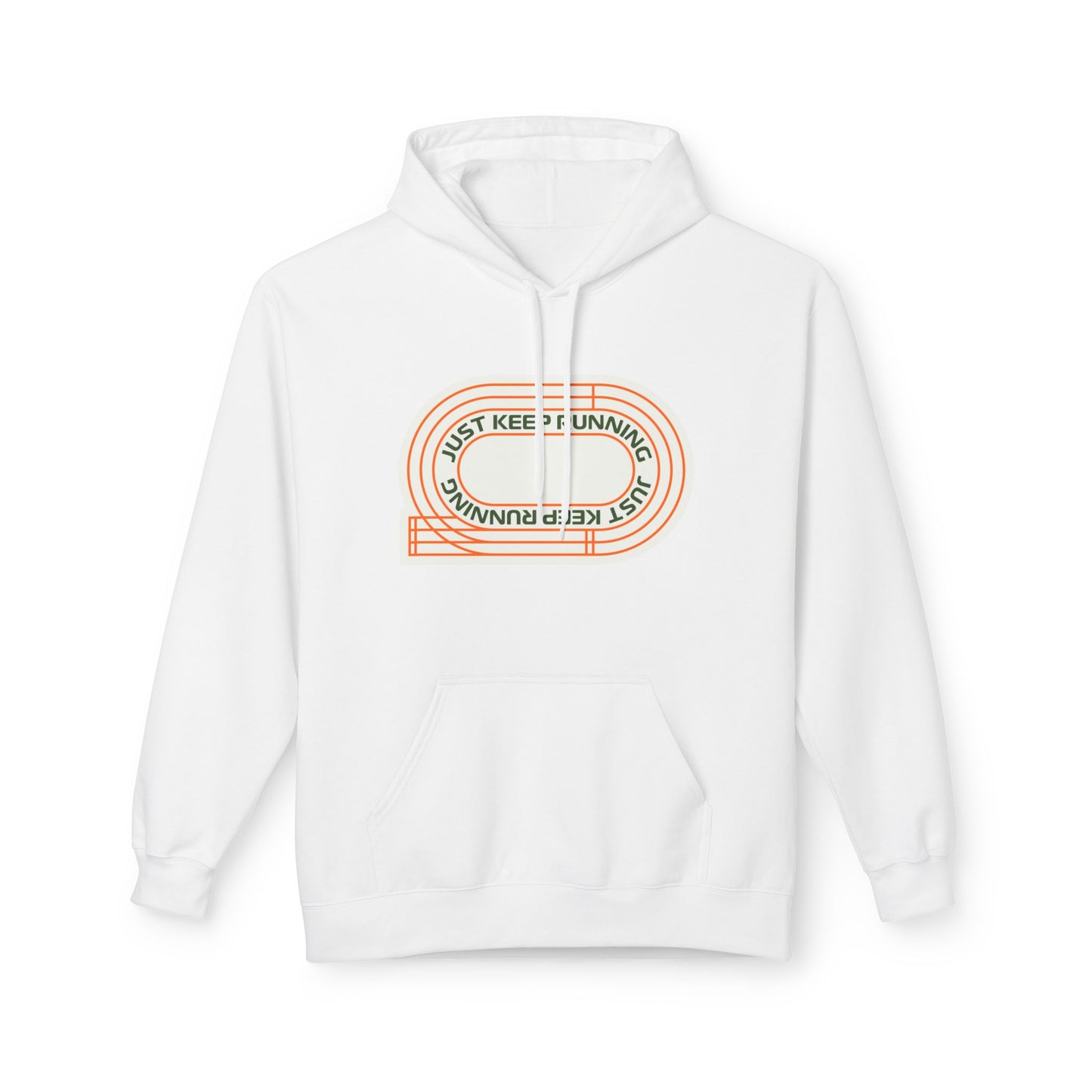 White | 'Keep Running' Retro Motivational Track Hoodie