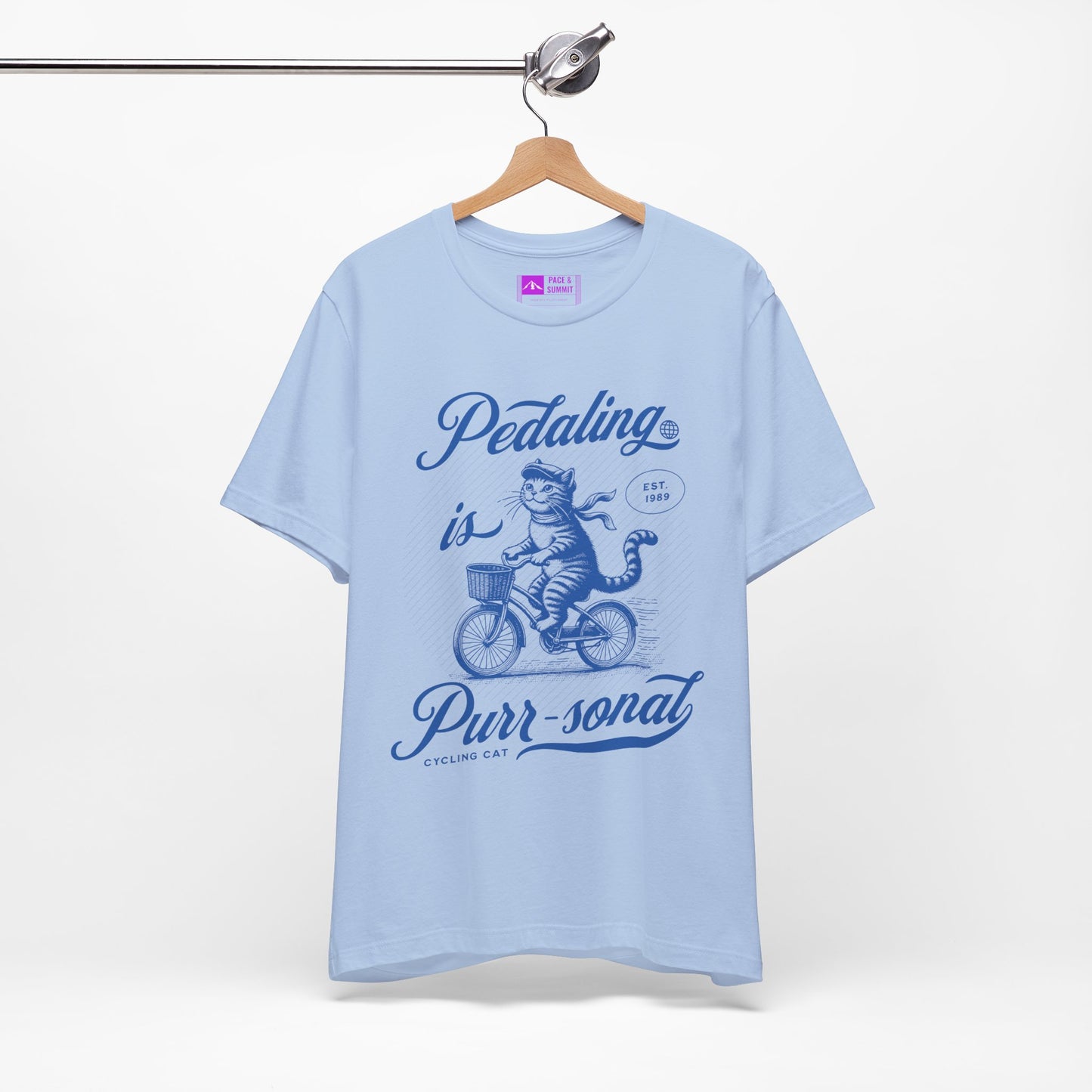 Tropical Blue | 'Pedaling Is Purr-sonal' Cat Cycling Graphic Tee