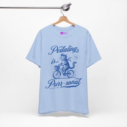 Tropical Blue | 'Pedaling Is Purr-sonal' Cat Cycling Graphic Tee