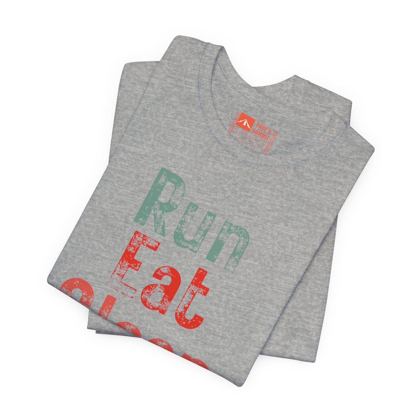 Gray | 'Run Eat Sleep Repeat' Motivational Running Tee - Performance Athletic Shirt & Workout Gift