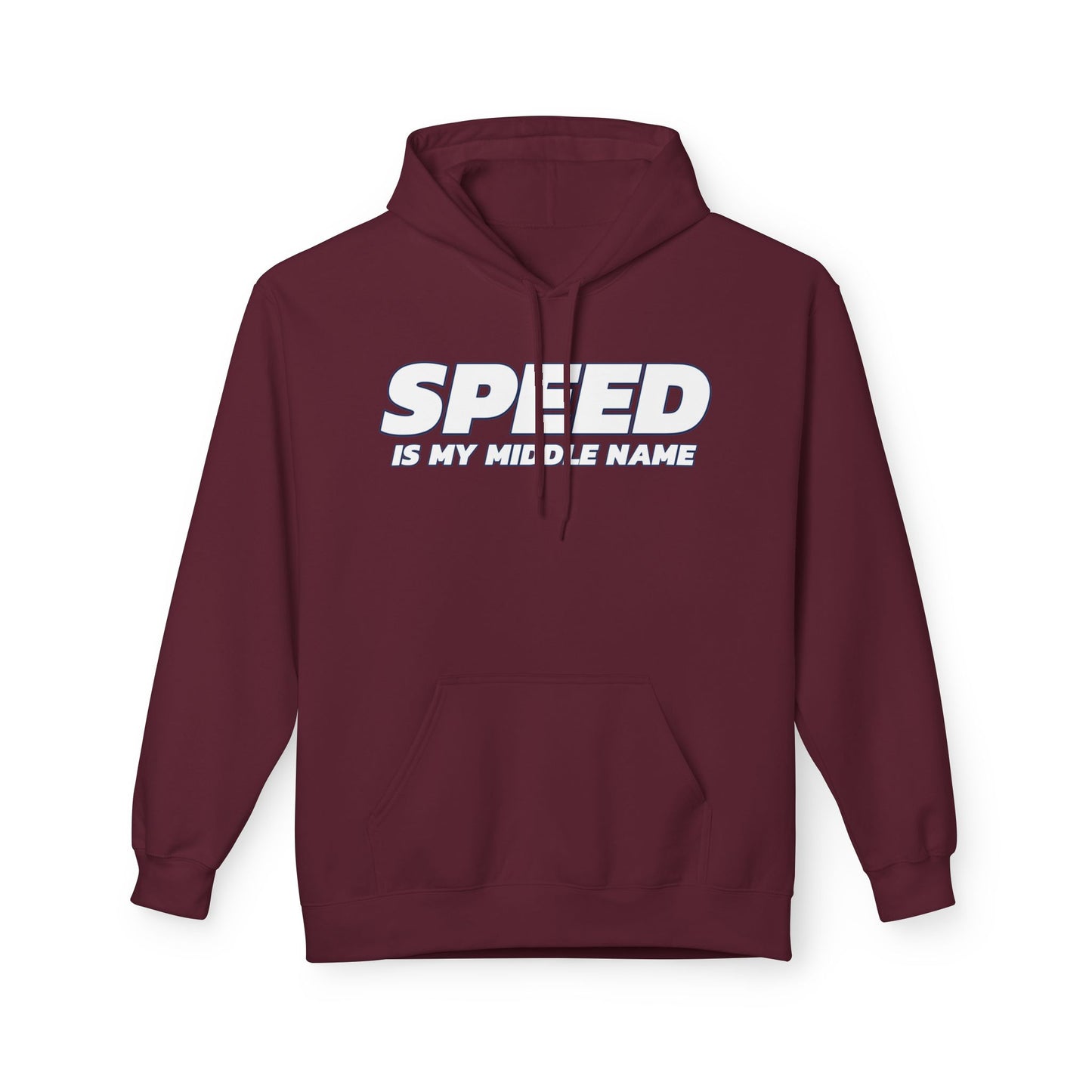Maroon | 'Speed Is My Middle Name' Running Graphic Pullover Hoodie